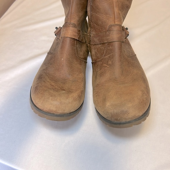 NEW Teva Zip Closure Camel Leather Suede Ankle Boots Women’s Size 6 - Picture 16 of 16